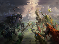 Эпичная битва между Фракциями Некрополис и Роща в Heroes of Might and Magic: Olden Era. Wallpaper.